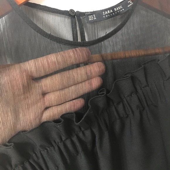 Zara Sheer Chiffon Ruffled Top - Picture 4 of 9